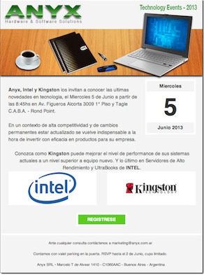 Anyx Intel y Kingston